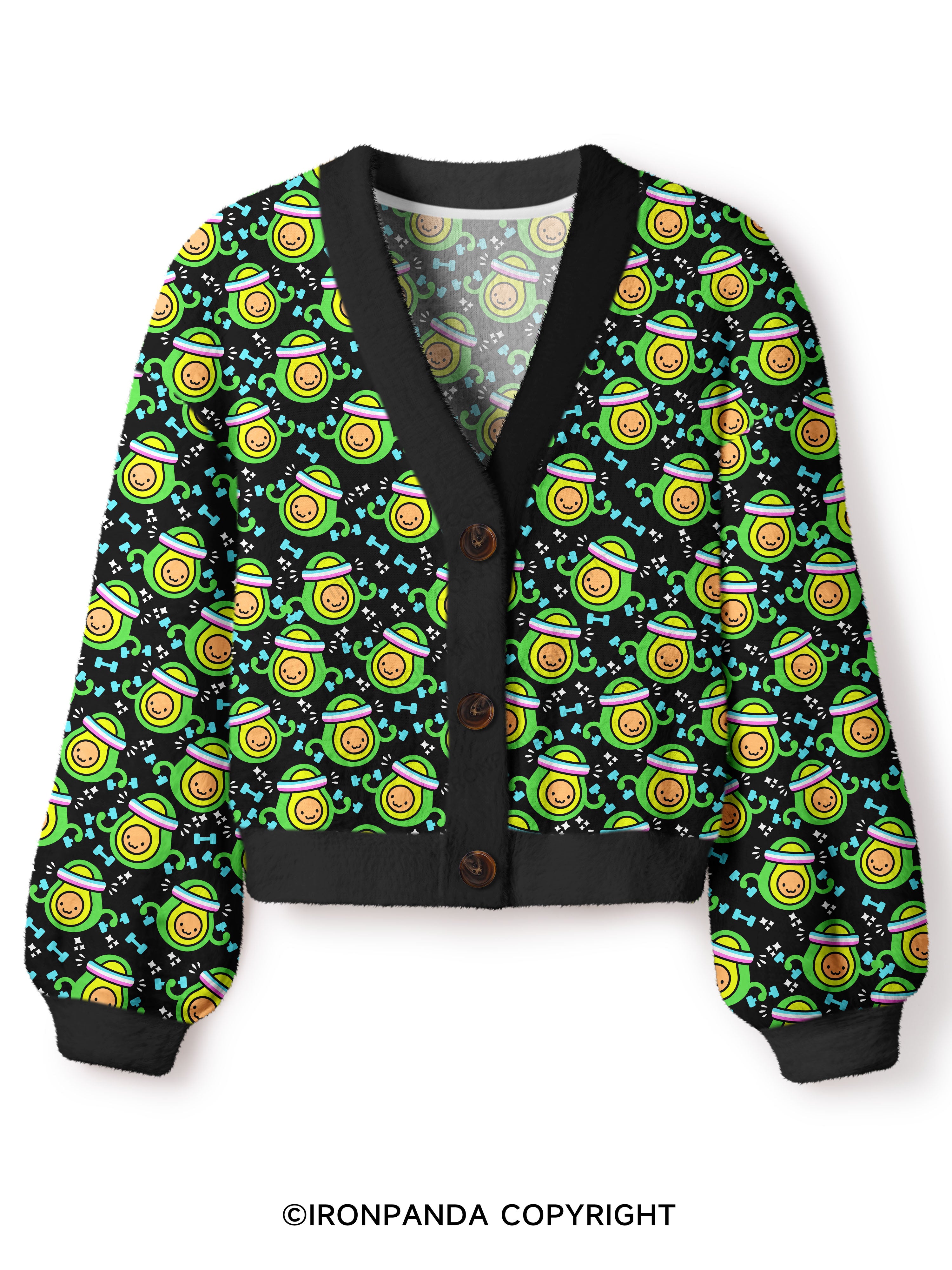 LIL BIT FIT LIL BIT FAT Crop Ugly Cardigan Sweater