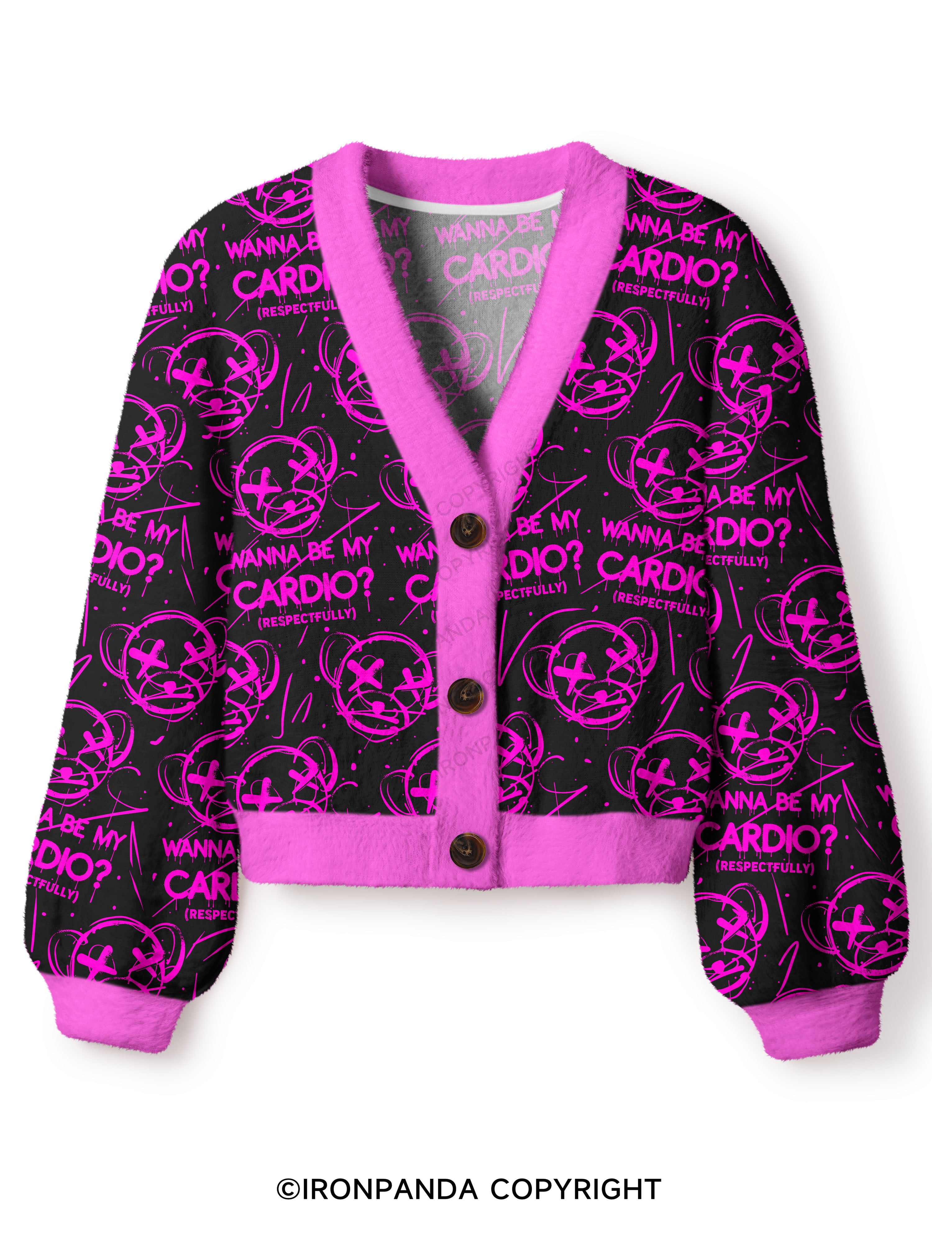 WANNA BE MY CARDIO Crop Ugly Cardigan Sweater