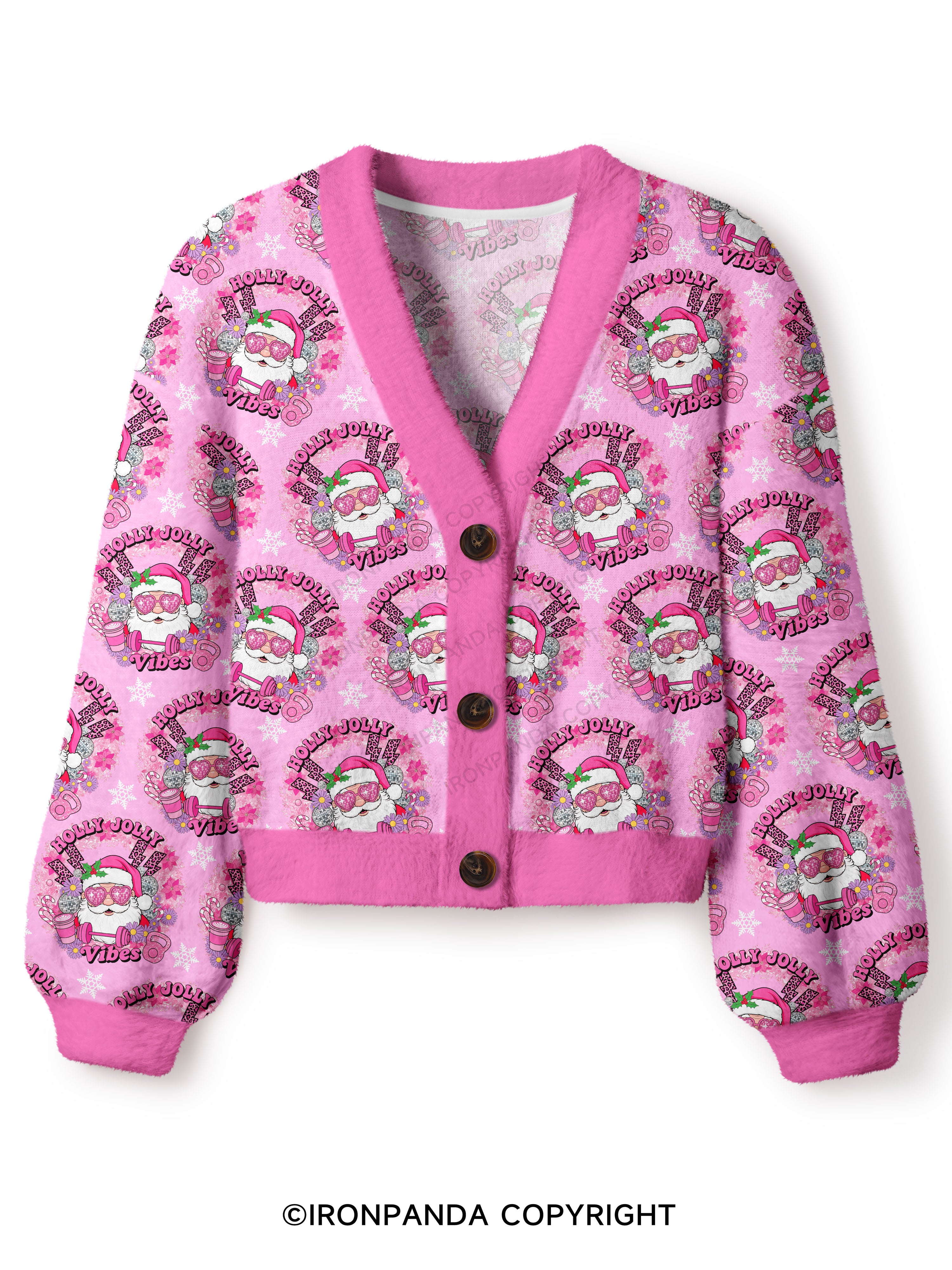 HOLLY JOLLY Vibes Crop Ugly Cardigan Sweater