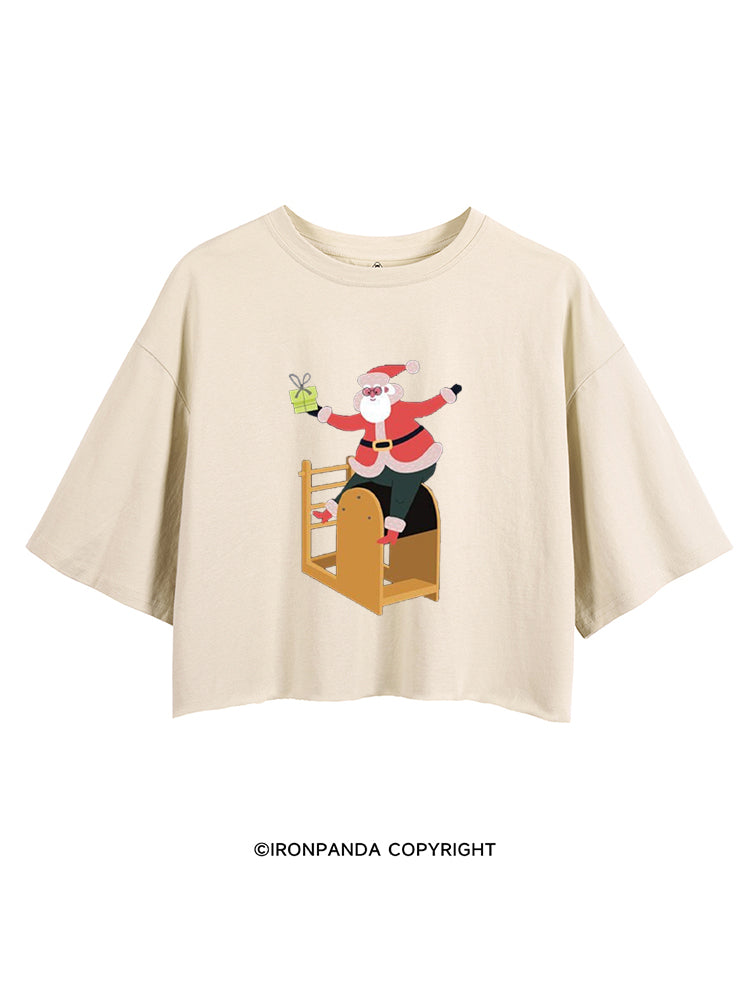 CHRISTMAS SANTA CLAUS PILATES CROP TOPS