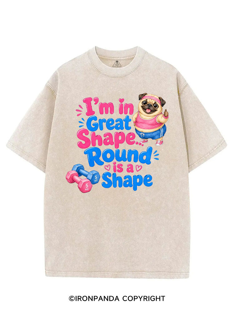 I'M IN GREAT SHAPE... ROUND IS A SHAPE VINTAGE GYM SHIRT