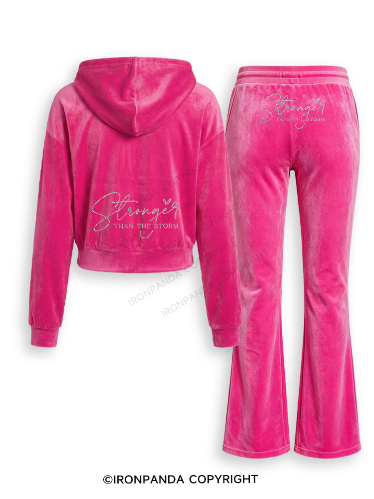 Stronger Than The Storm Velvet Tracksuit Set
