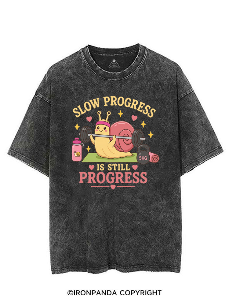 LOW PROGRESS IS STILL PROGRESS CUTE GYM SNAIL VINTAGE GYM SHIRT