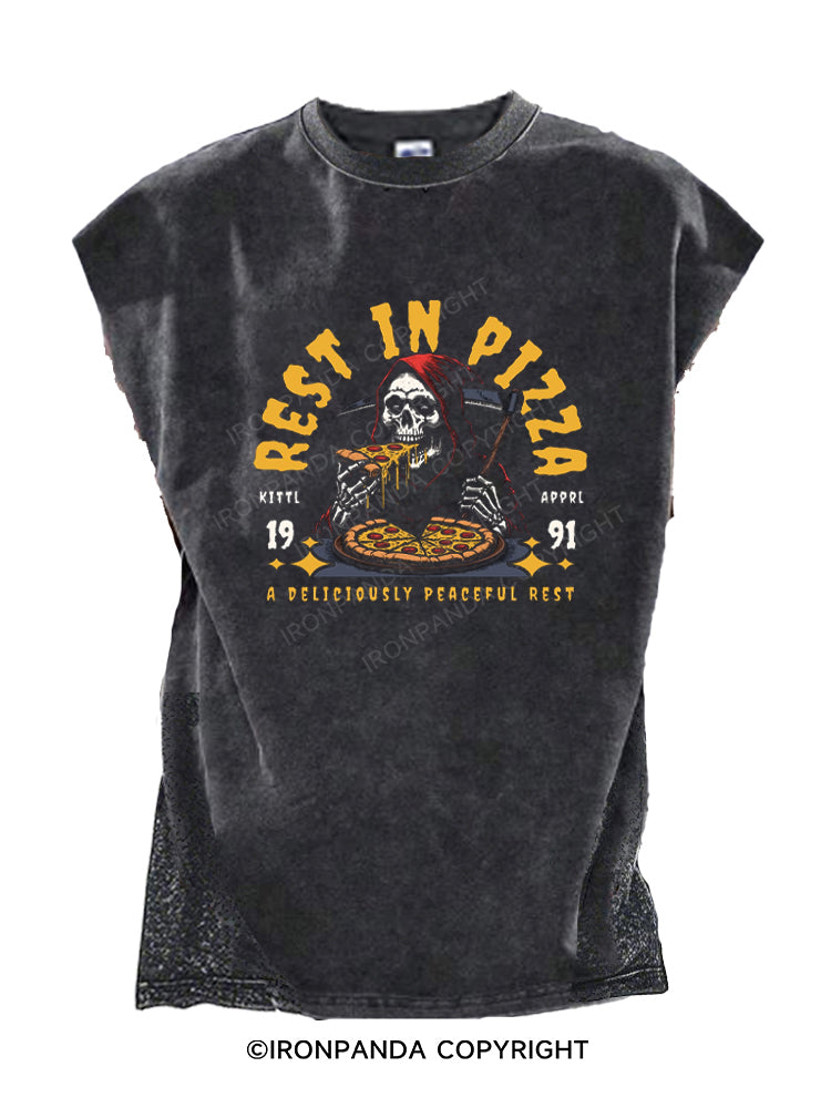 REST IN PIZZA Cut Off Tank