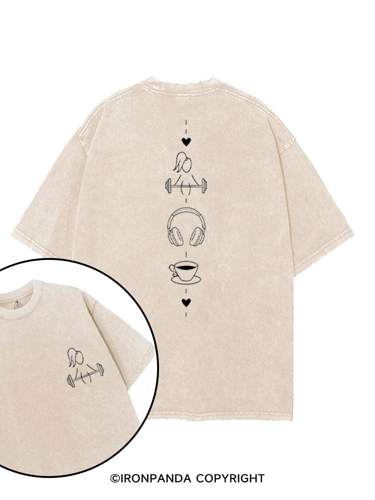 BARBELL, BEATS & BREW printed Gym Shirt