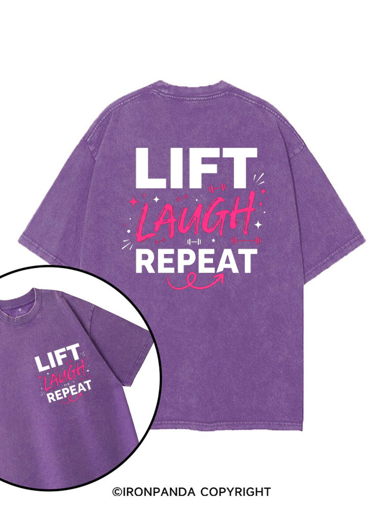 Lift Laugh Repeat printed Gym Shirt