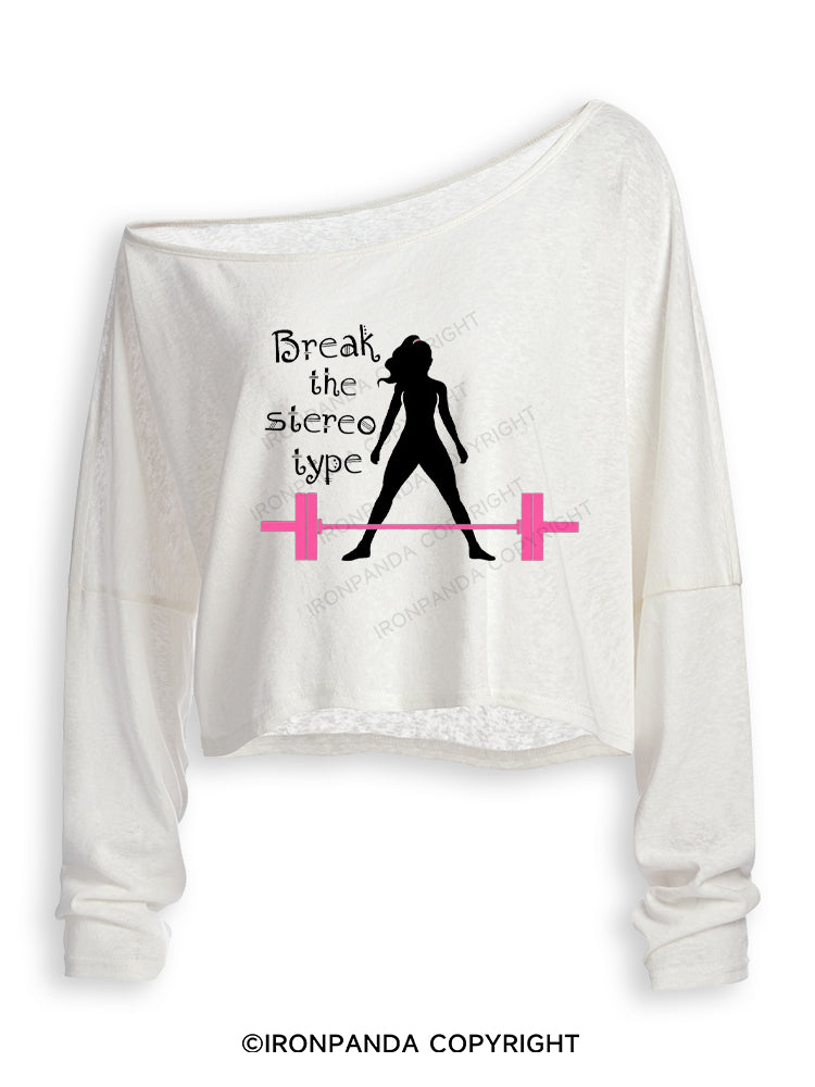 Break the stereo type Off Shoulder Long Sleeve Crop Top