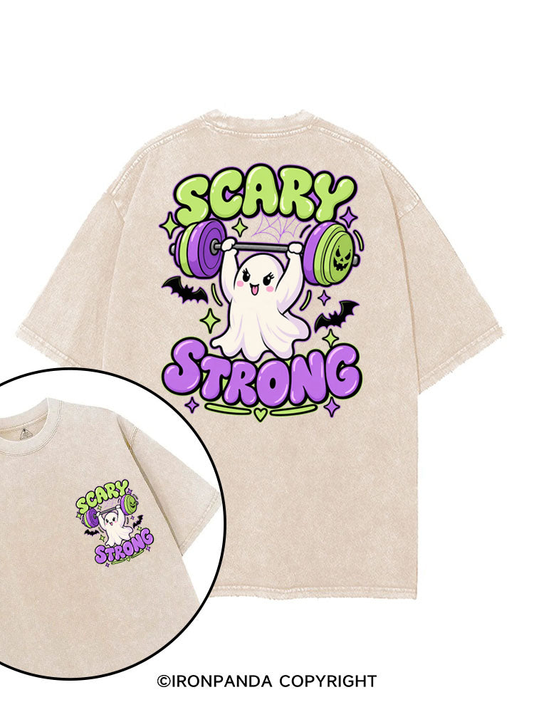 SCARY STRONG HALLOWEEN GHOST printed Gym Shirt
