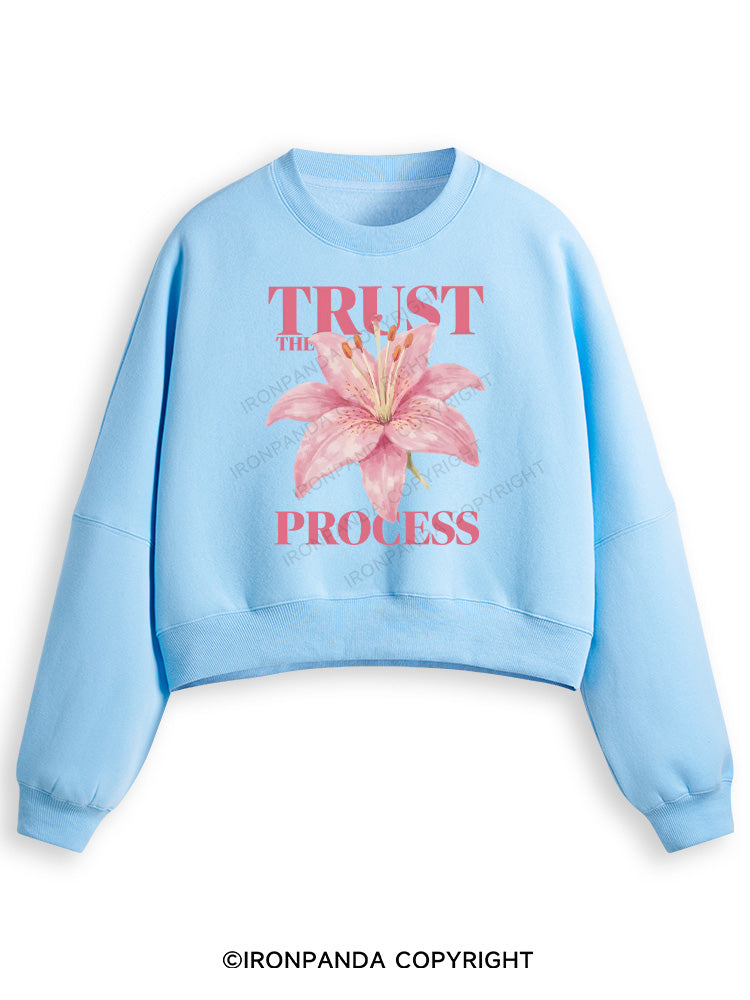 TRUST THE PROCESS Fleece Crop Sweatshirt