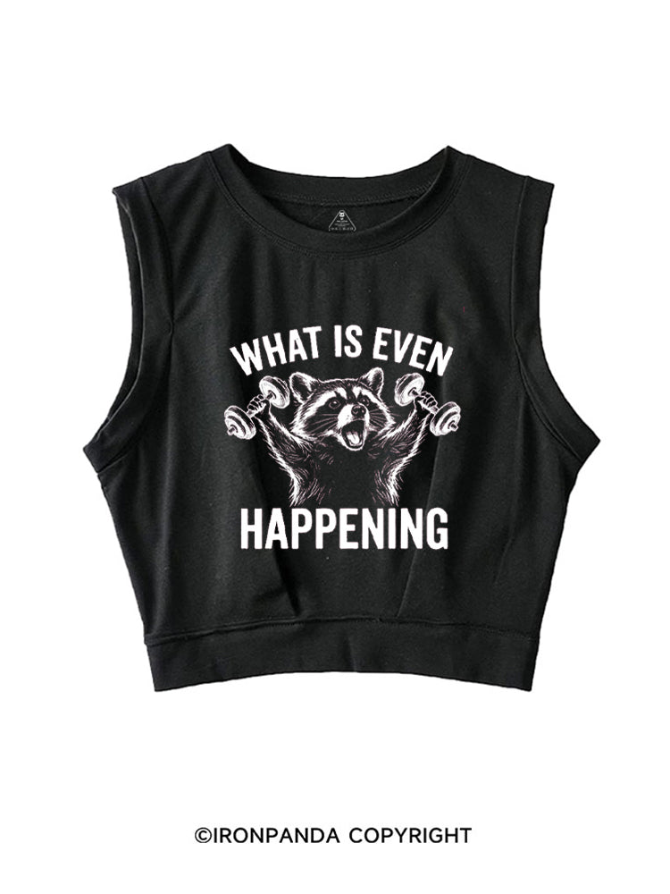 What Is Even Happening Raccoon SLEEVELESS CROP TOPS