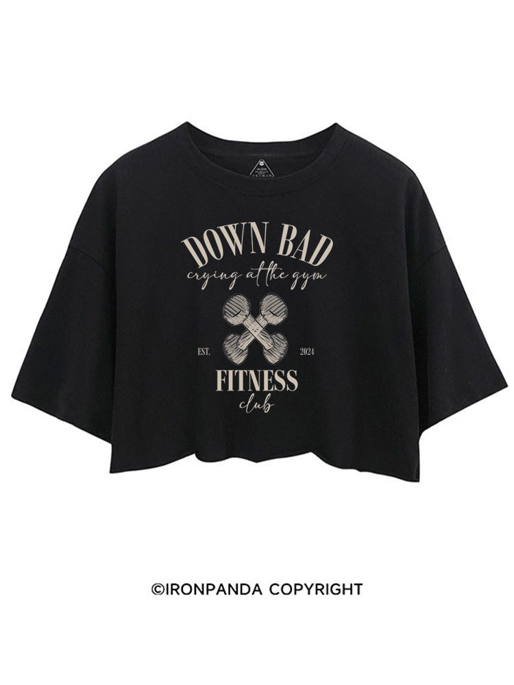 Down Bad Crying At The Gym Fitness Club CROP TOPS