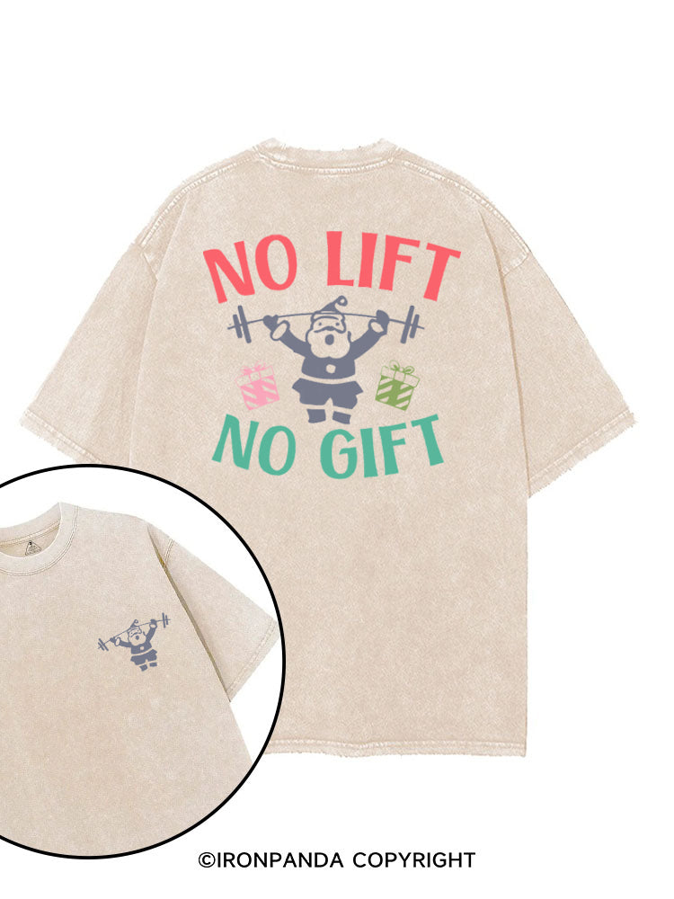 NO LIFT NO GIFT FUNNY CHRISTMAS printed Gym Shirt