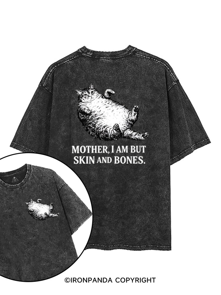 Mother I Am But Skin And Bones Cat Funny printed Gym Shirt