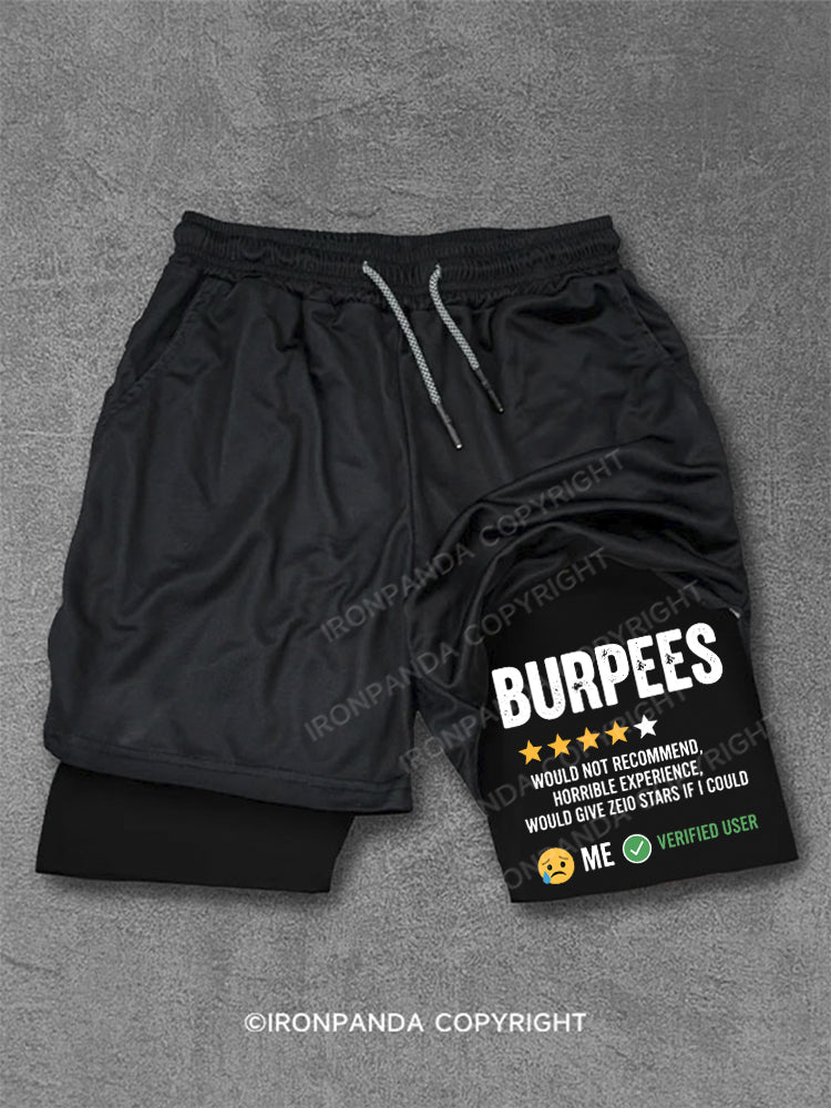 BURPEES Star Rating Review ME VERIFIED USER Performance Training Shorts