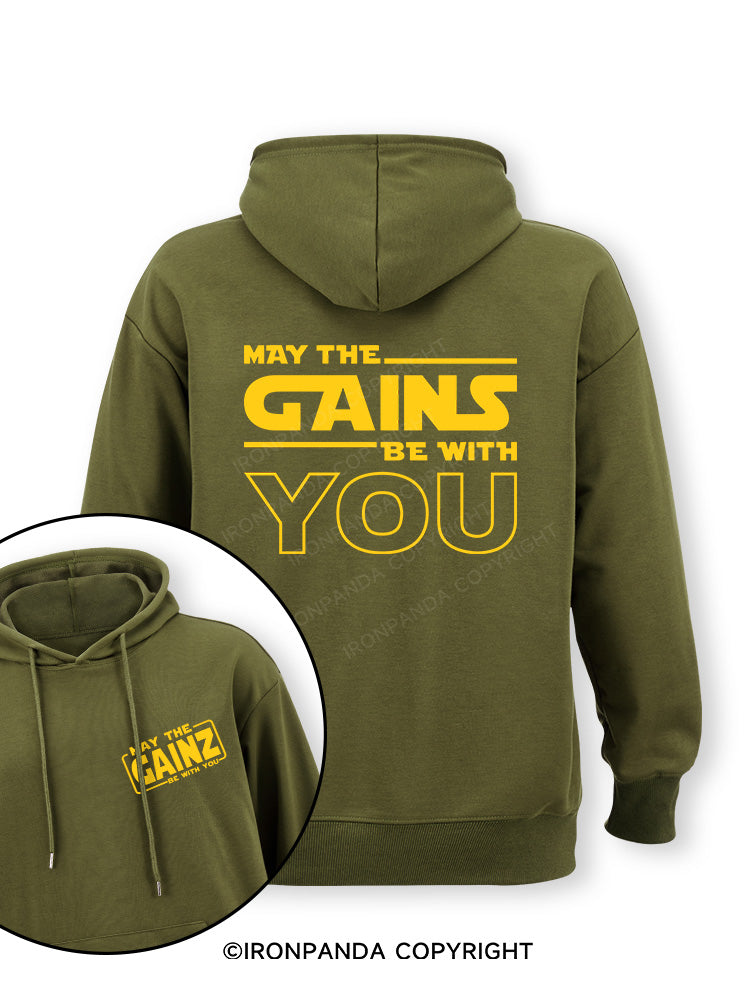 May the Gains Be With You Double-Sided Printed Classic Gym Hoodie