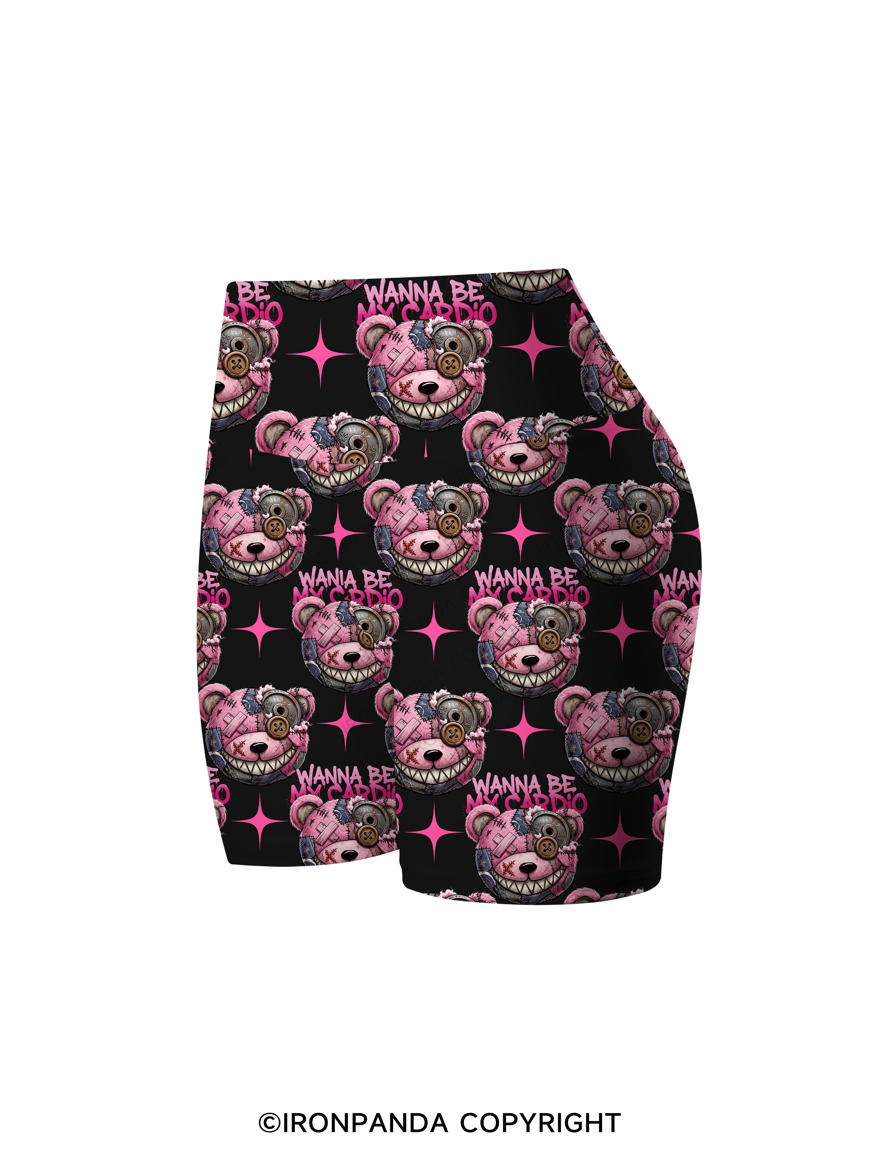 WANNA BE MY CARDIO? Printed Yoga Cycling Shorts