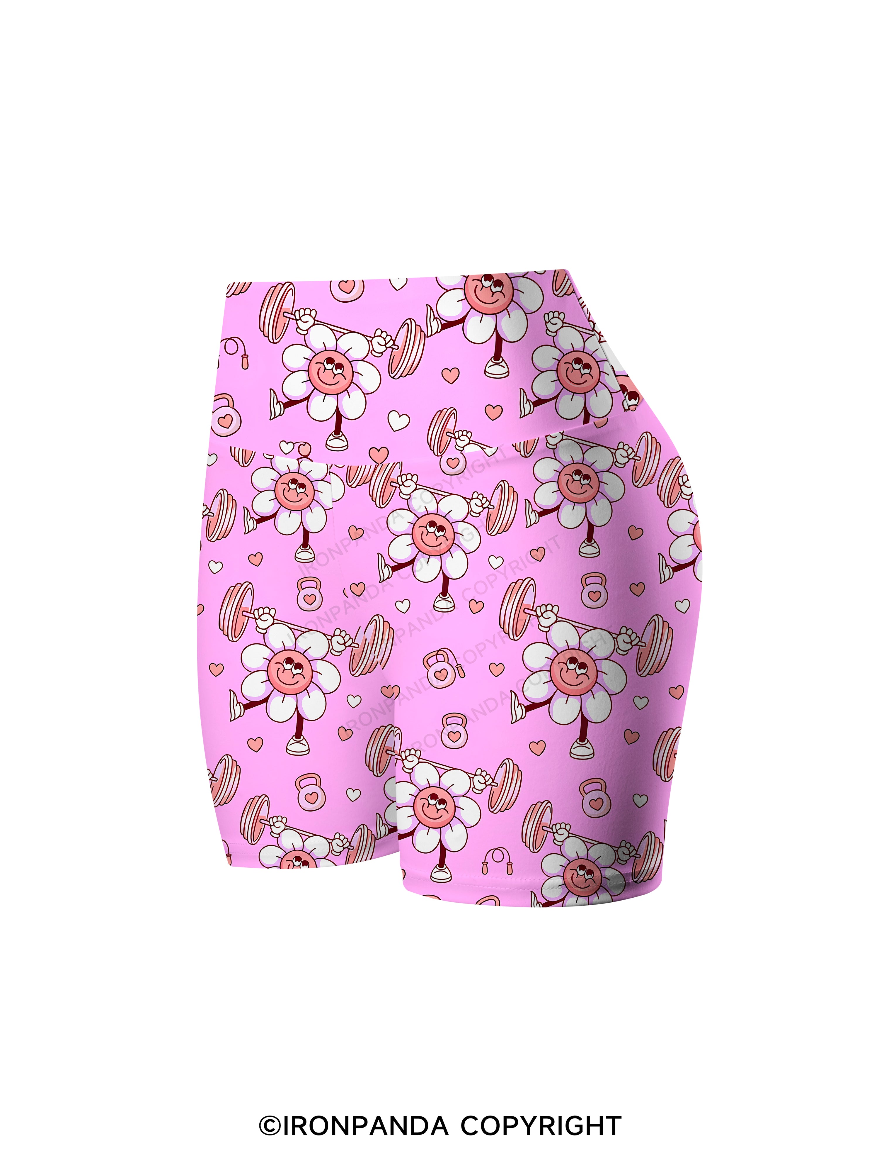 Lifting Daisy Printed Yoga Cycling Shorts