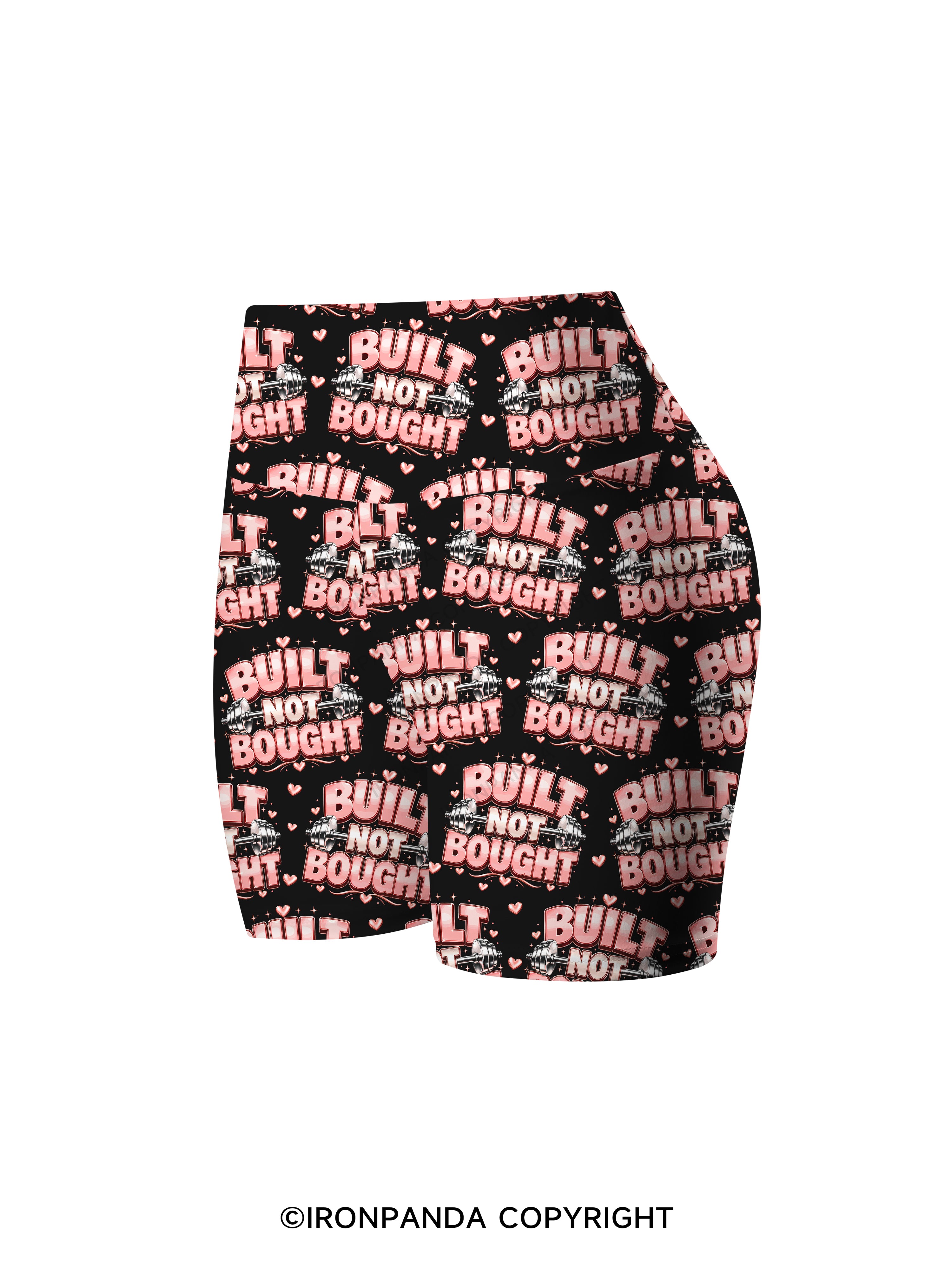 BUILT NOT BOUGHT POSITIVE GYM Printed Yoga Cycling Shorts