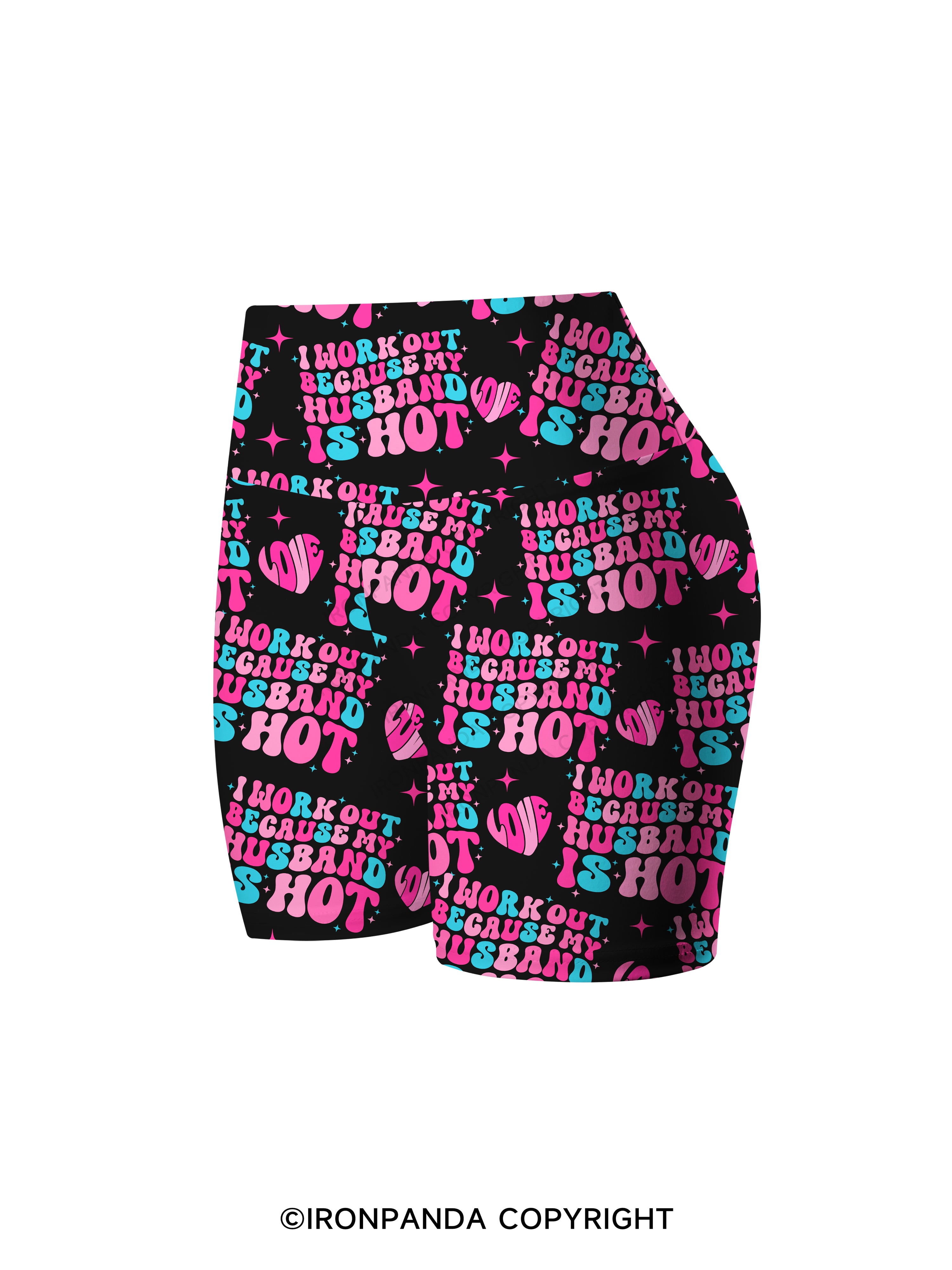 I Work Out Because My Husband is Hot Printed Yoga Cycling Shorts