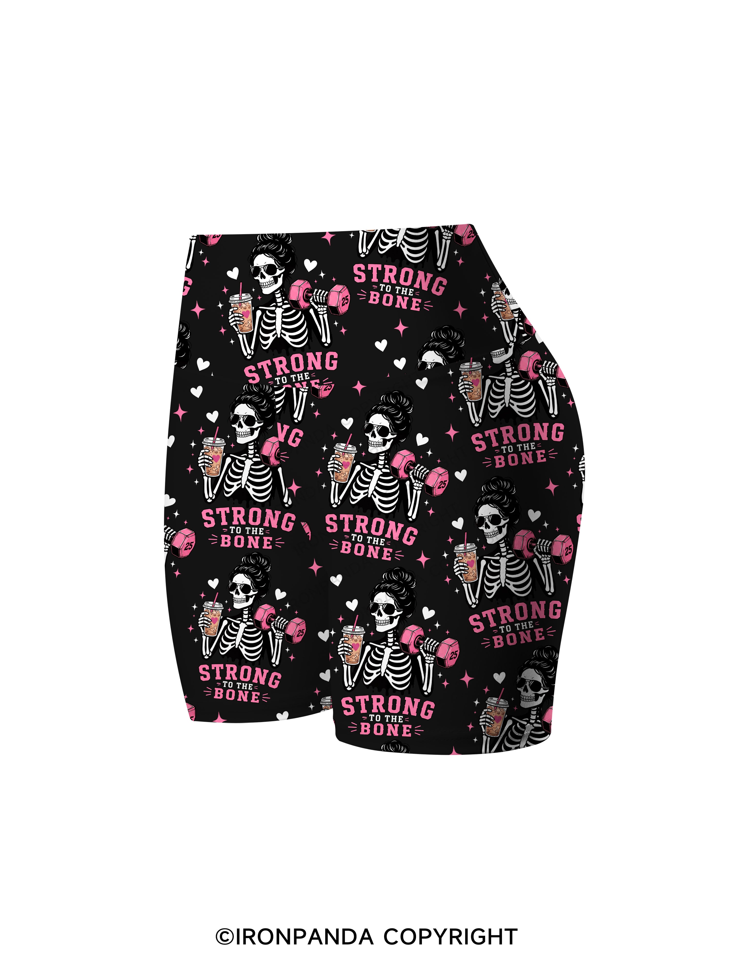 STRONG TO THE BONE Printed Yoga Cycling Shorts