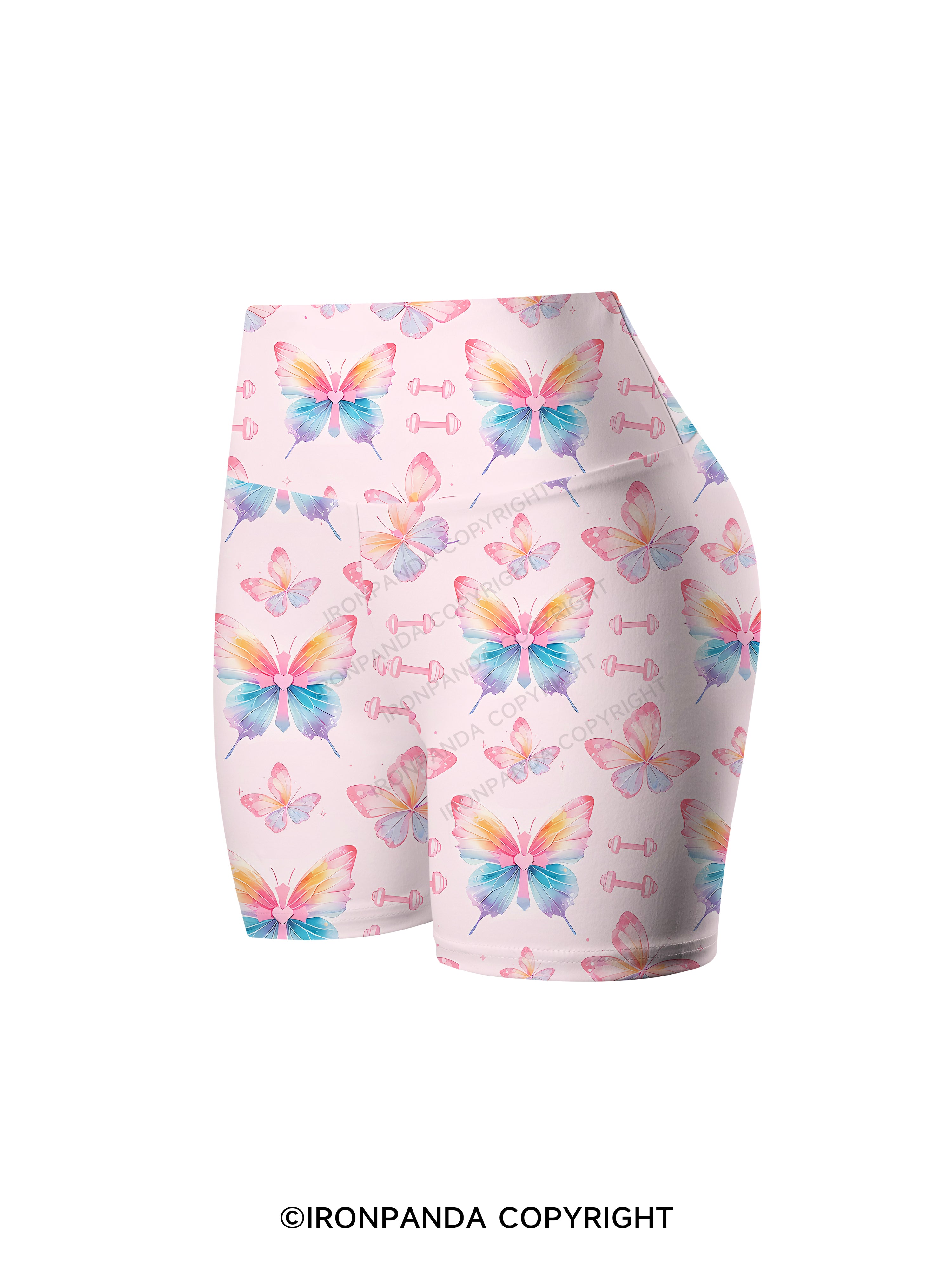 Coquette Butterfly Lifts Printed Yoga Cycling Shorts
