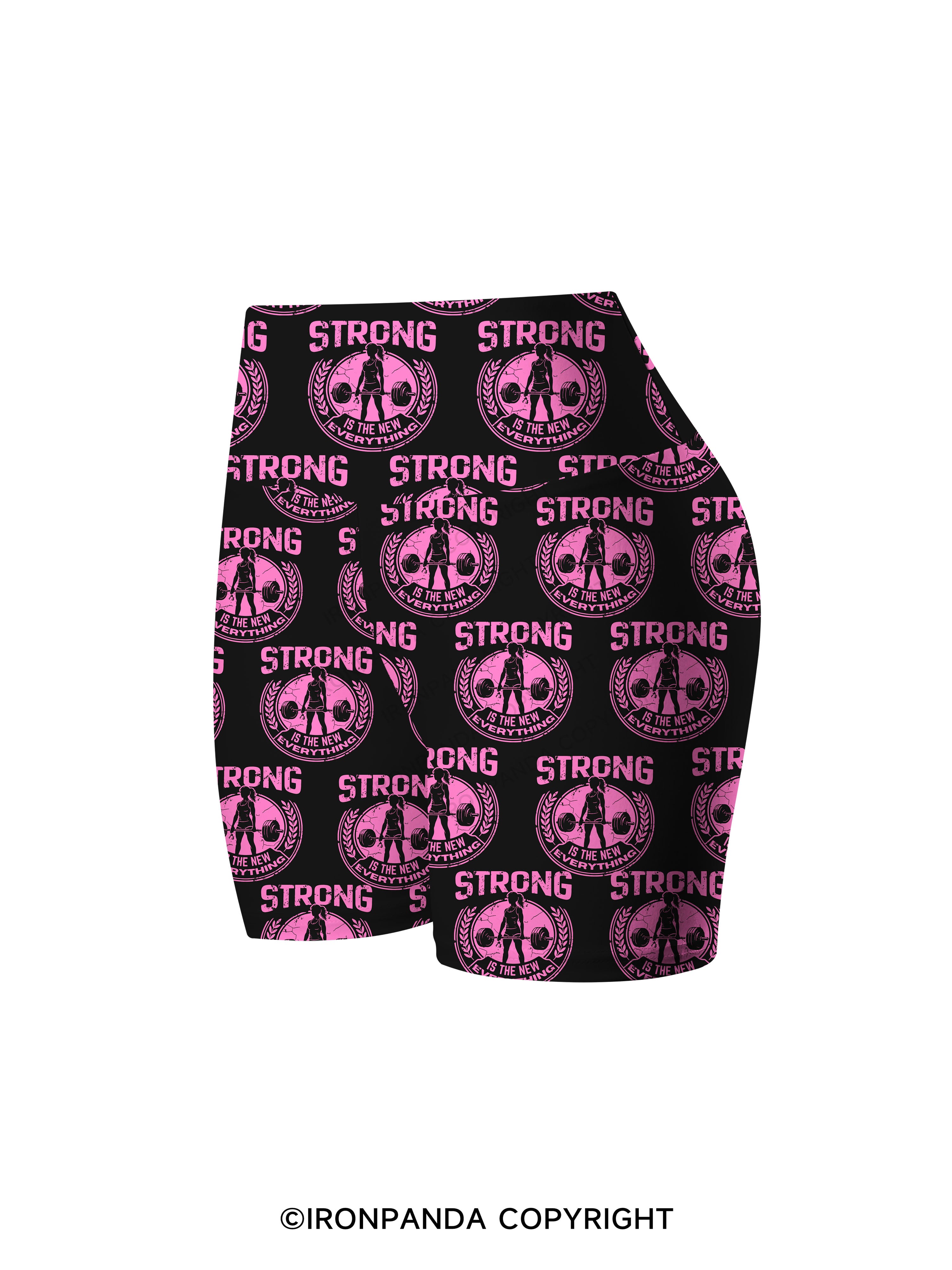 S-T-R-O-N-G Printed Yoga Cycling Shorts