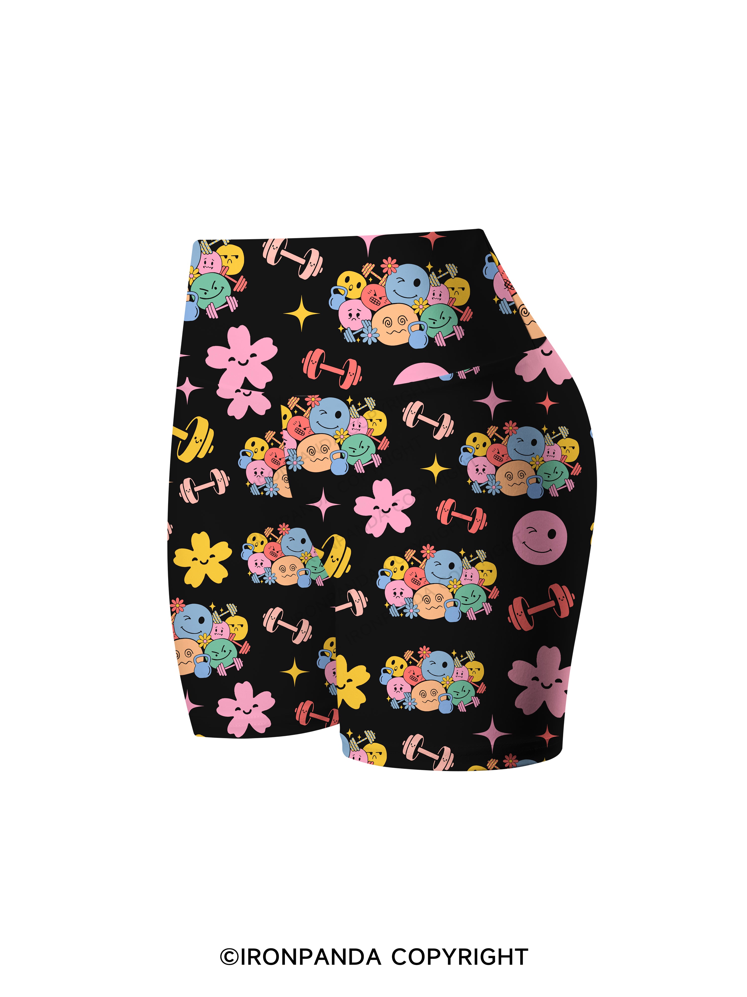 Groovy Mood Gym Printed Yoga Cycling Shorts