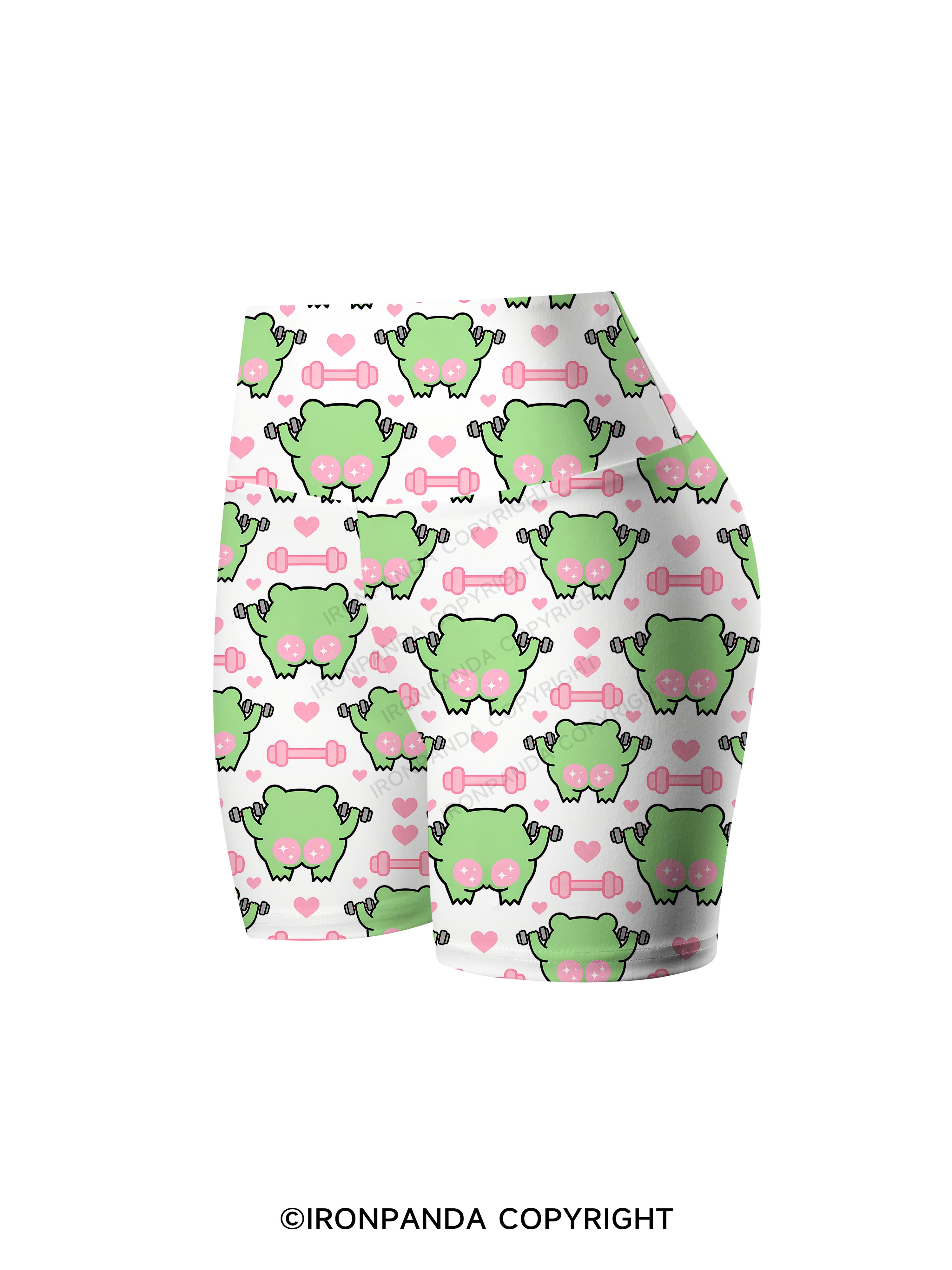 Booty Goals Frog Workout Printed Yoga Cycling Shorts