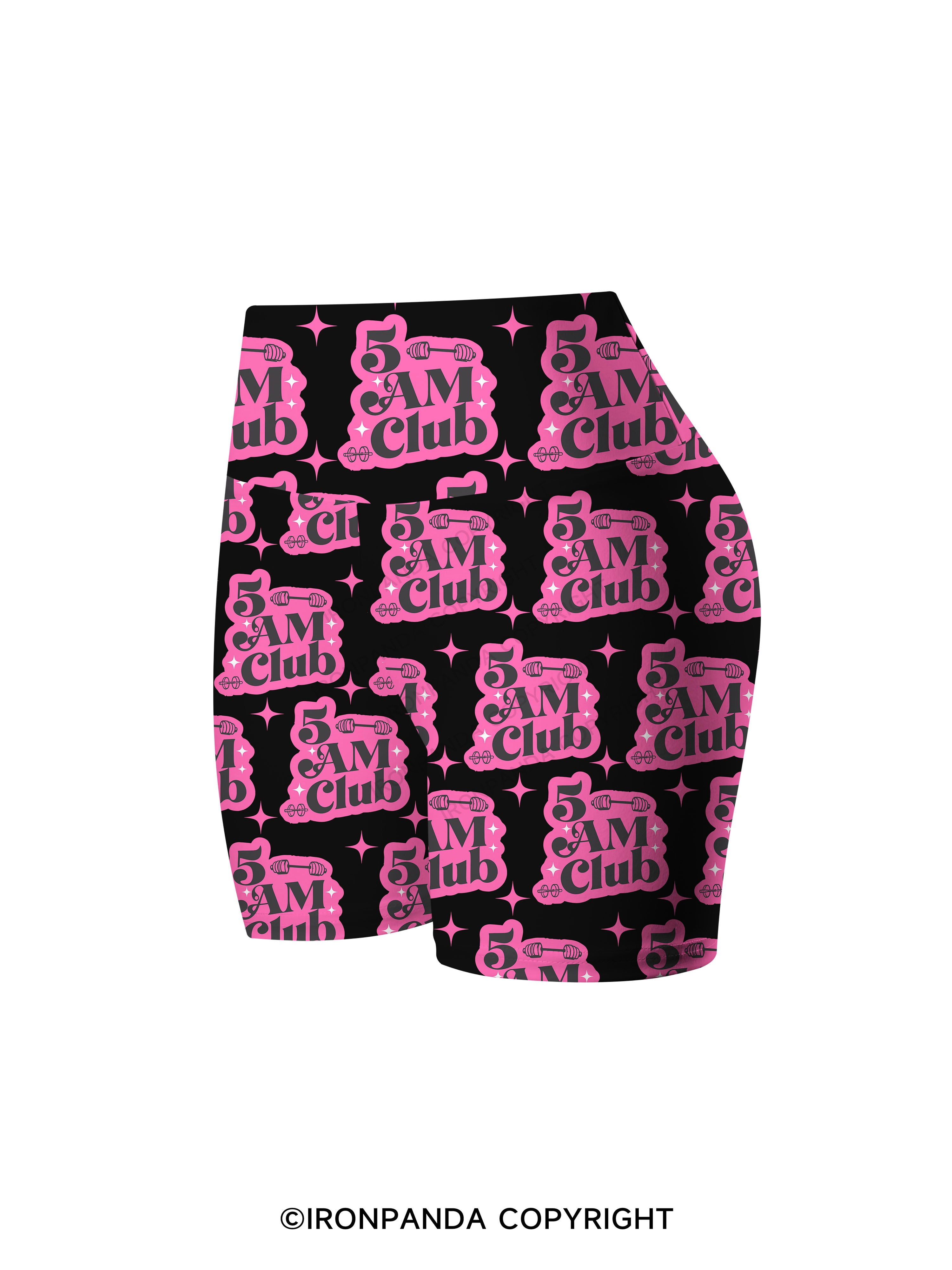 5 AM Club Printed Yoga Cycling Shorts