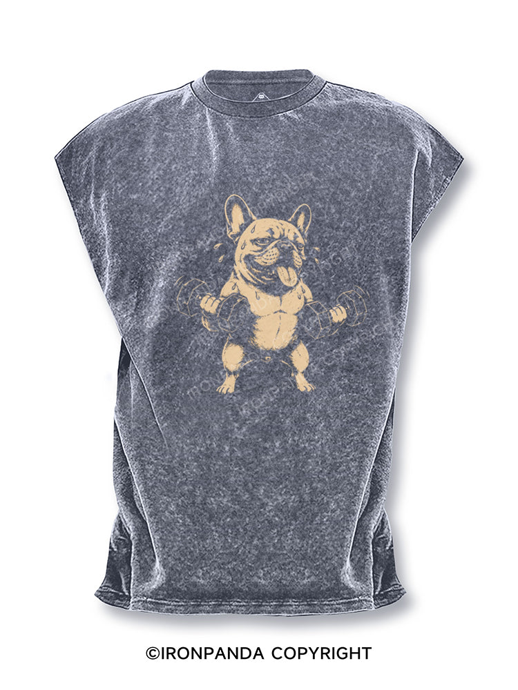 Gym Bro French Bulldog Cut Off Tank