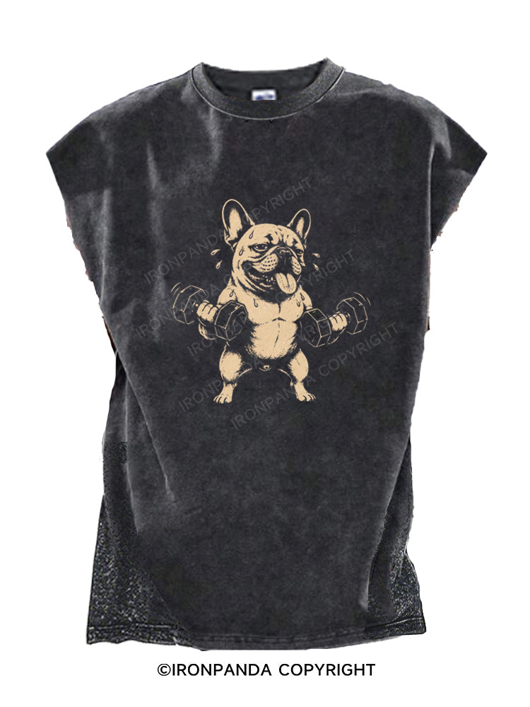 Gym Bro French Bulldog Cut Off Tank