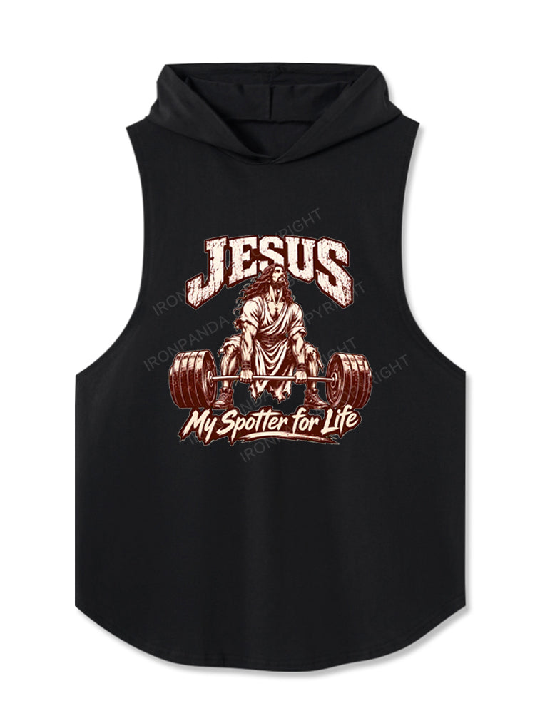 JESUS My Spotter for Life Hooded Tank