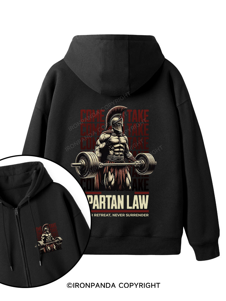 spartan law Double-Sided Printed Fleece Zip Up Hoodie