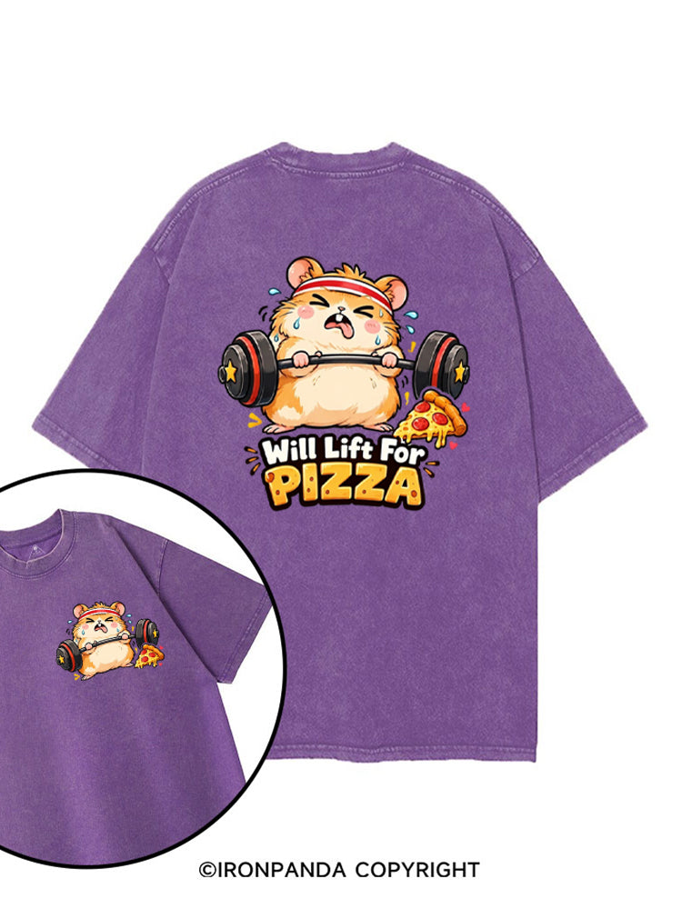 Will Lift For Pizza Funny printed Gym Shirt