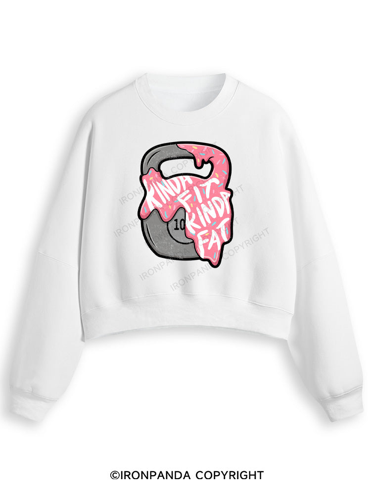 kinda fit sorta fat donut Fleece Crop Sweatshirt