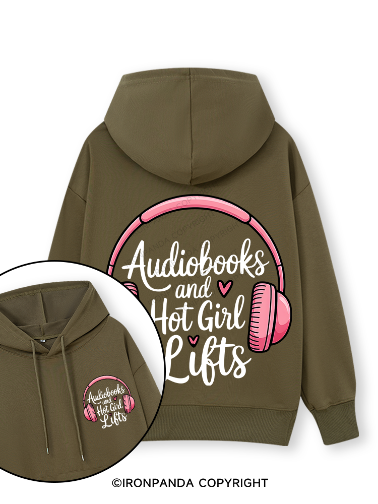 AUDIOBOOKS AND HOT GIRL LIFTS Double-Sided Printed Classic Gym Hoodie