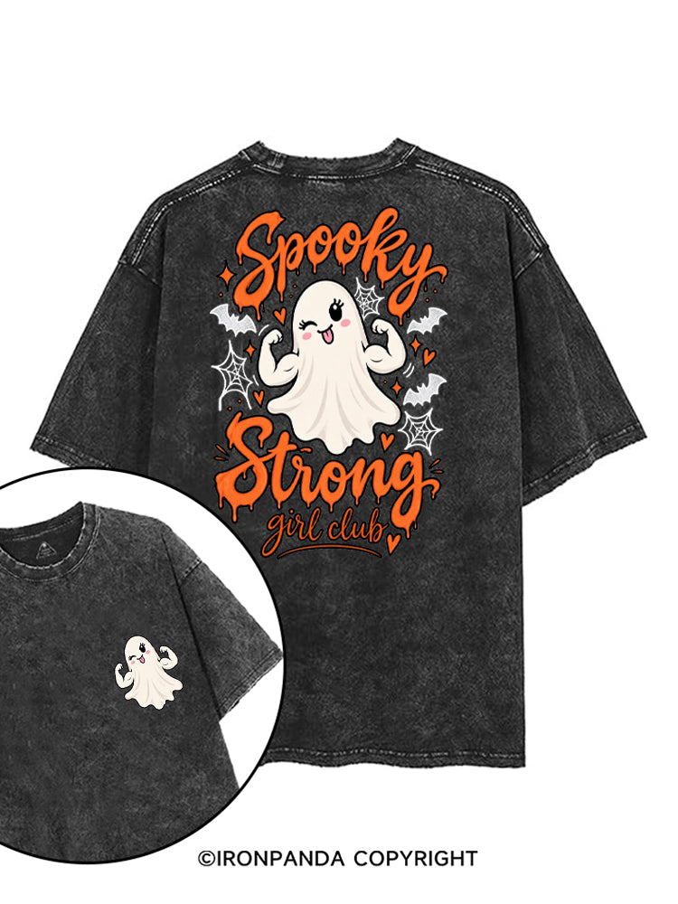 SPOOKY STRONG GIRL CLUB GHOST HALLOWEEN printed Gym Shirt