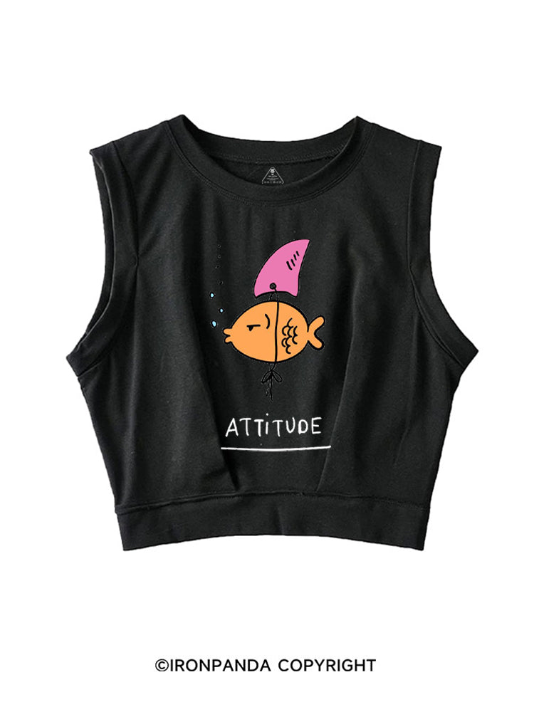 THIS IS MY ATTITUDE SLEEVELESS CROP TOPS