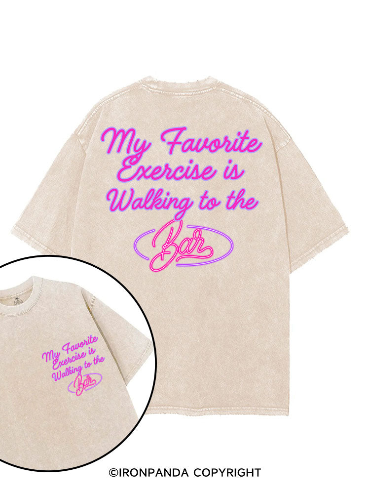 MY FAVORITE EXERCISE IS WALKING TO THE BAR printed Gym Shirt