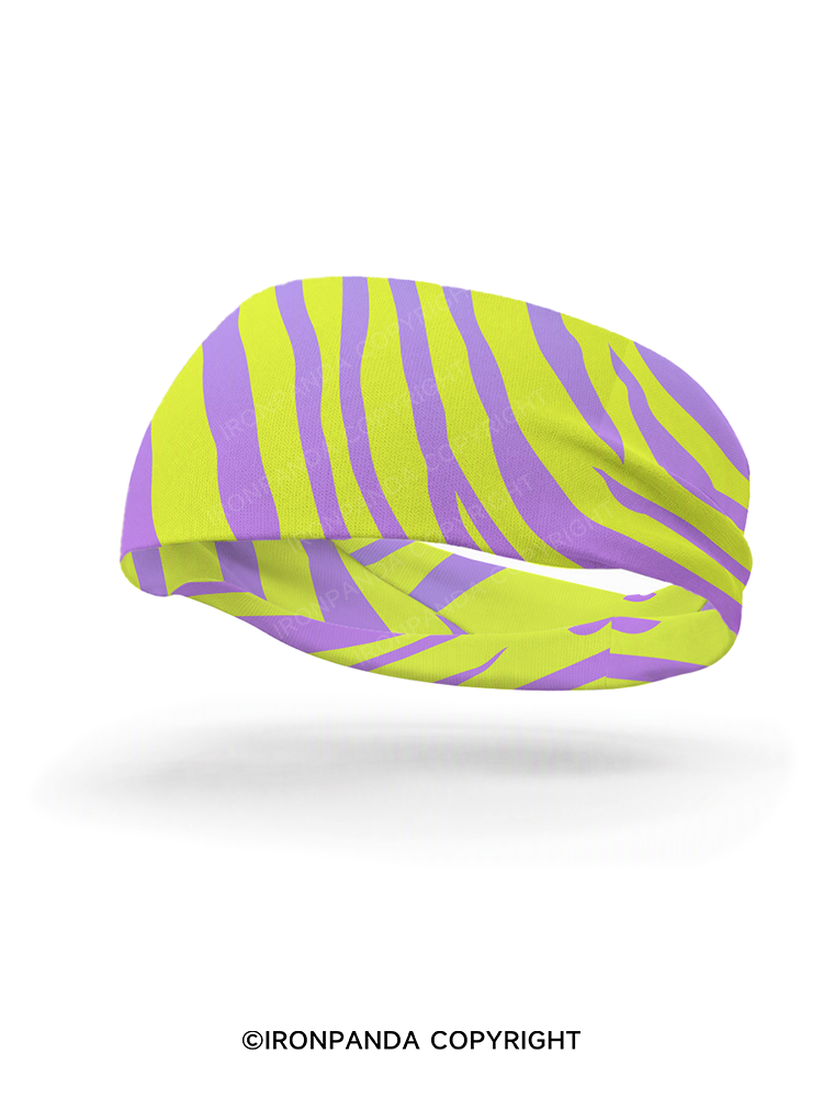 Purple Lime Zebra Gym Headband