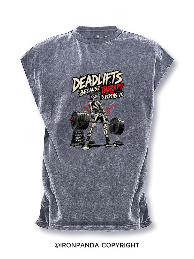Deadlifts Because Therapy Is Expensive Cut Off Tank