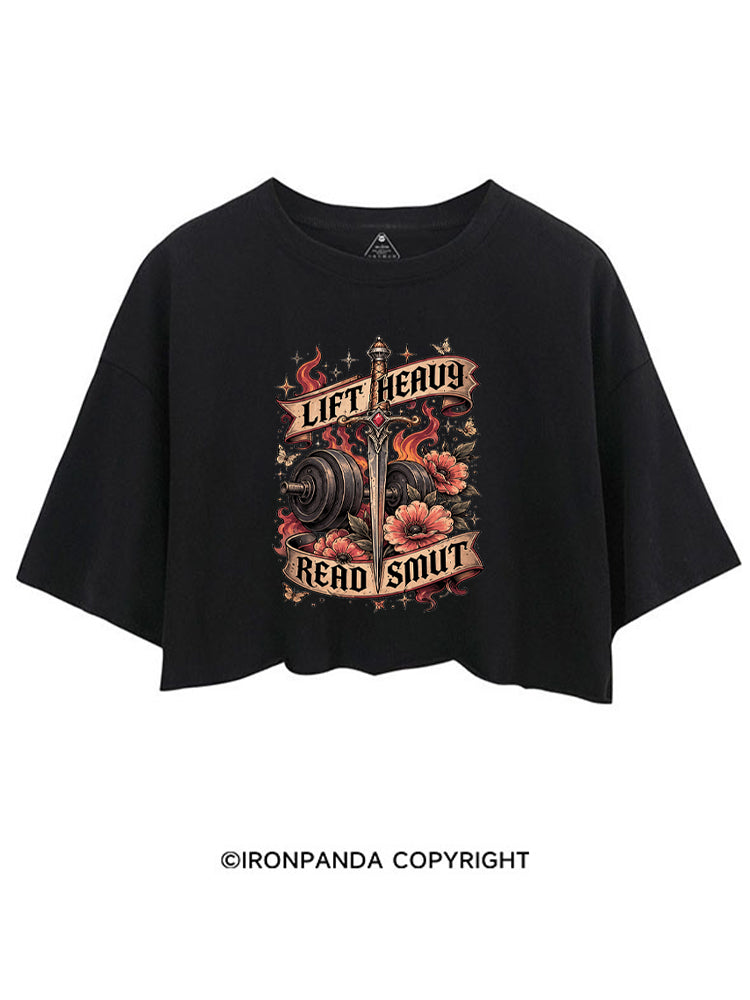 Lift Heavy Read Smut Bookish Fitness CROP TOPS