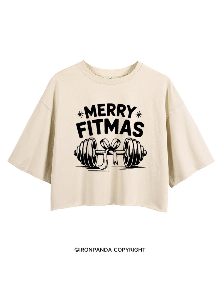 MERRY FITMAS CHRISTMAS STYLE CROP TOPS
