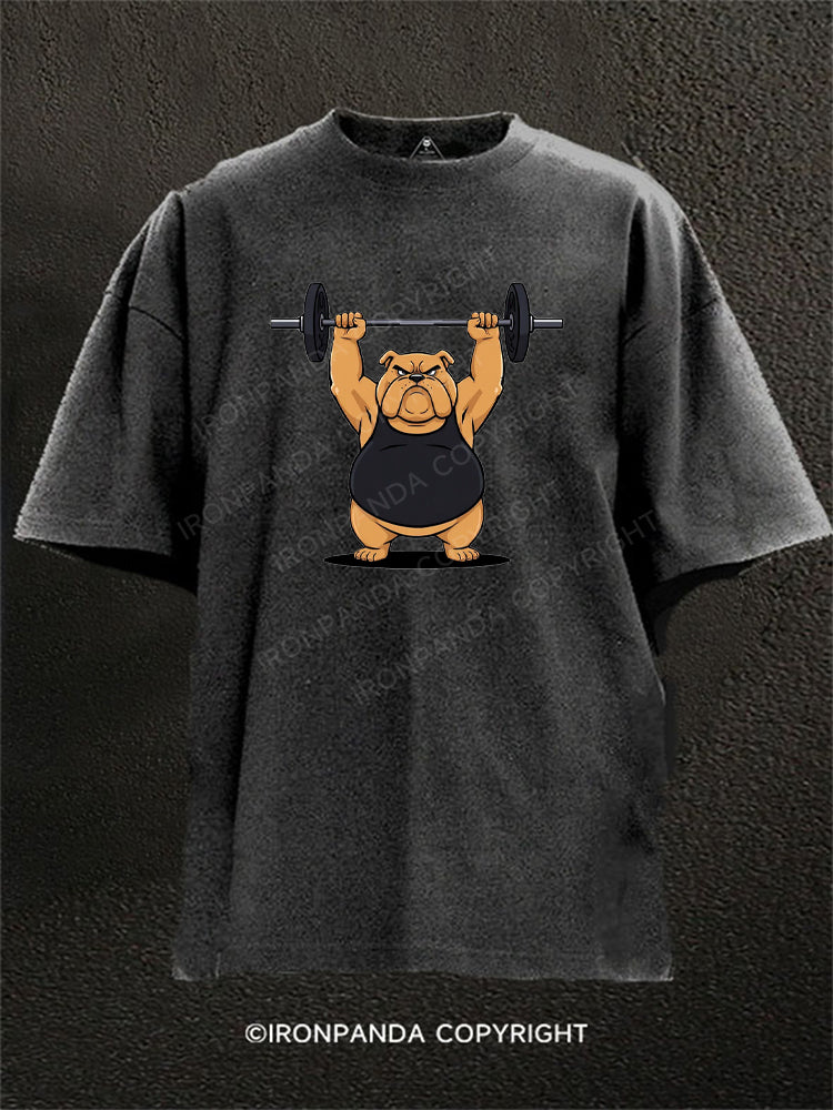 Serious Dog Weightlifting Washed Gym Shirt