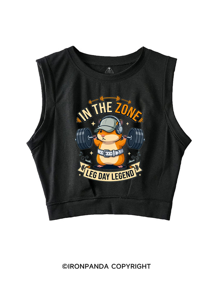IN THE ZONE LEG DAY LEGEND HAMSTER SLEEVELESS CROP TOPS