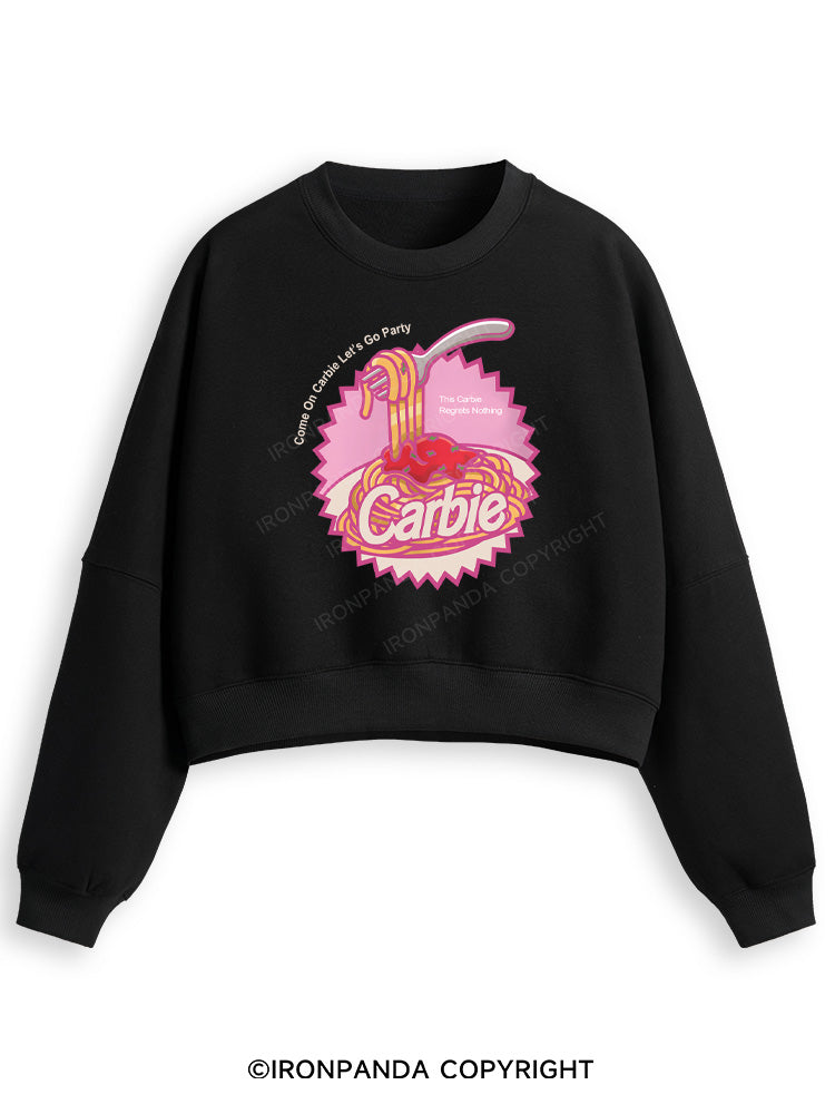 Carbie I Love Carbs Bread Pasta Pizza Fleece Crop Sweatshirt