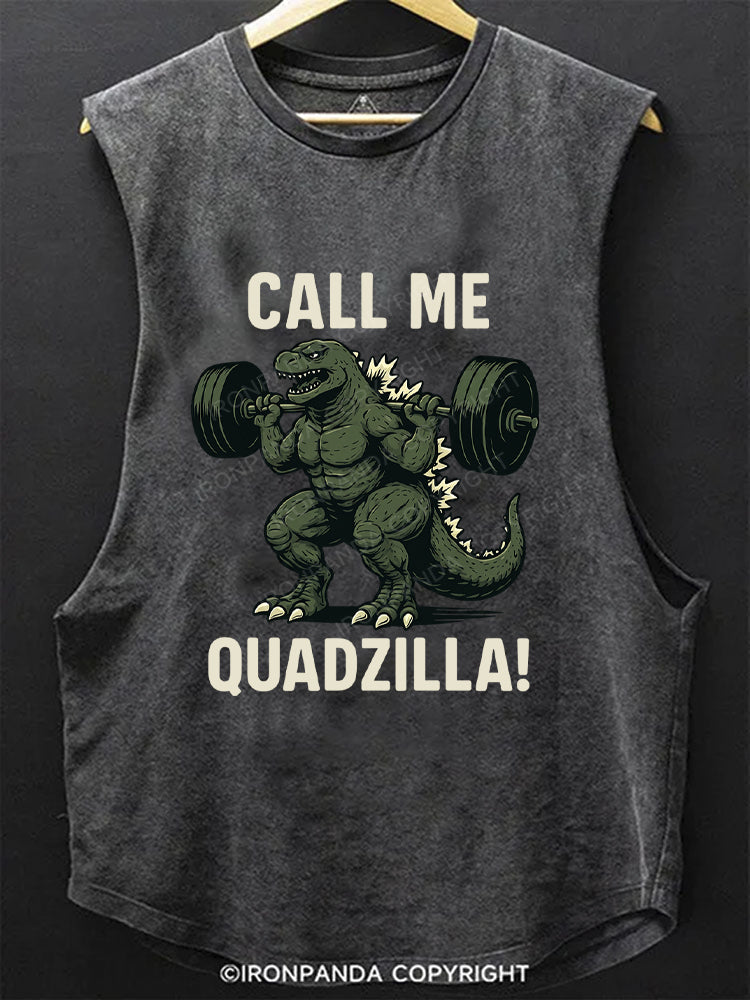Call Me Quadzilla Godzilla Scoop Bottom Cotton Tank