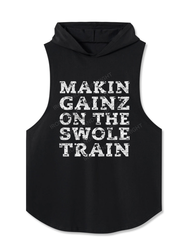 Makin Gainz on the Swole Train Hooded Tank