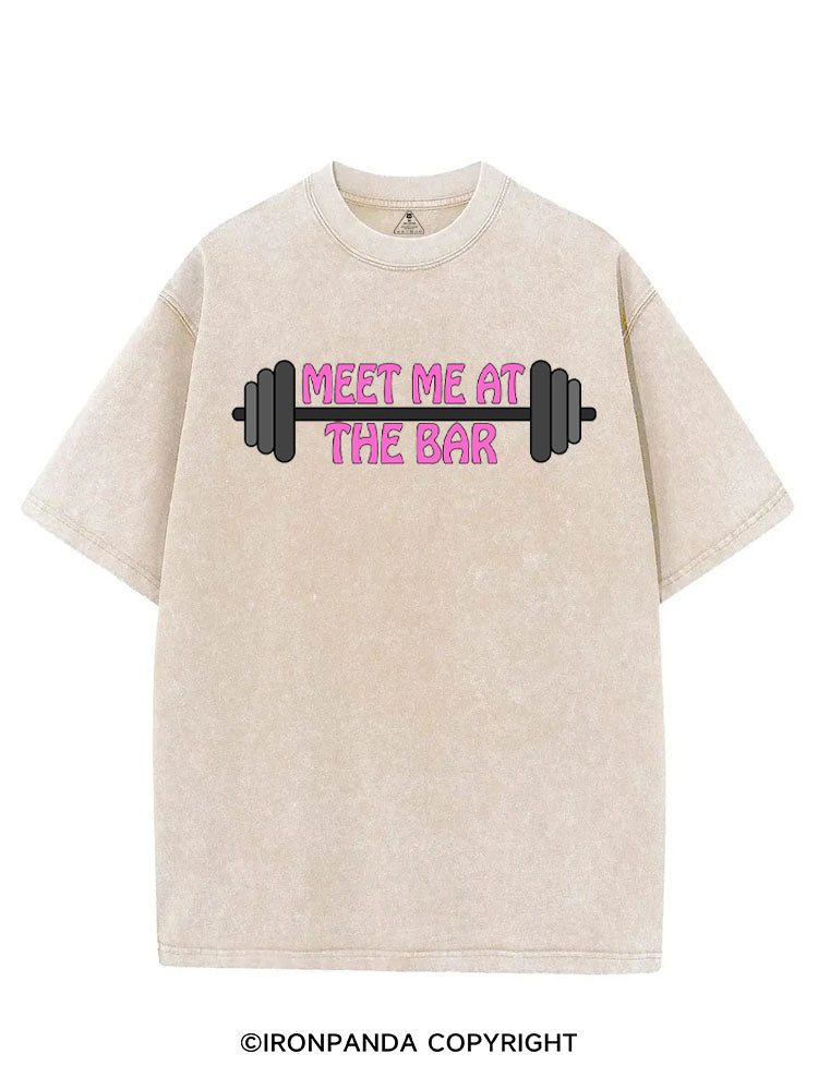 Meet Me at the Bar Barbell VINTAGE GYM SHIRT