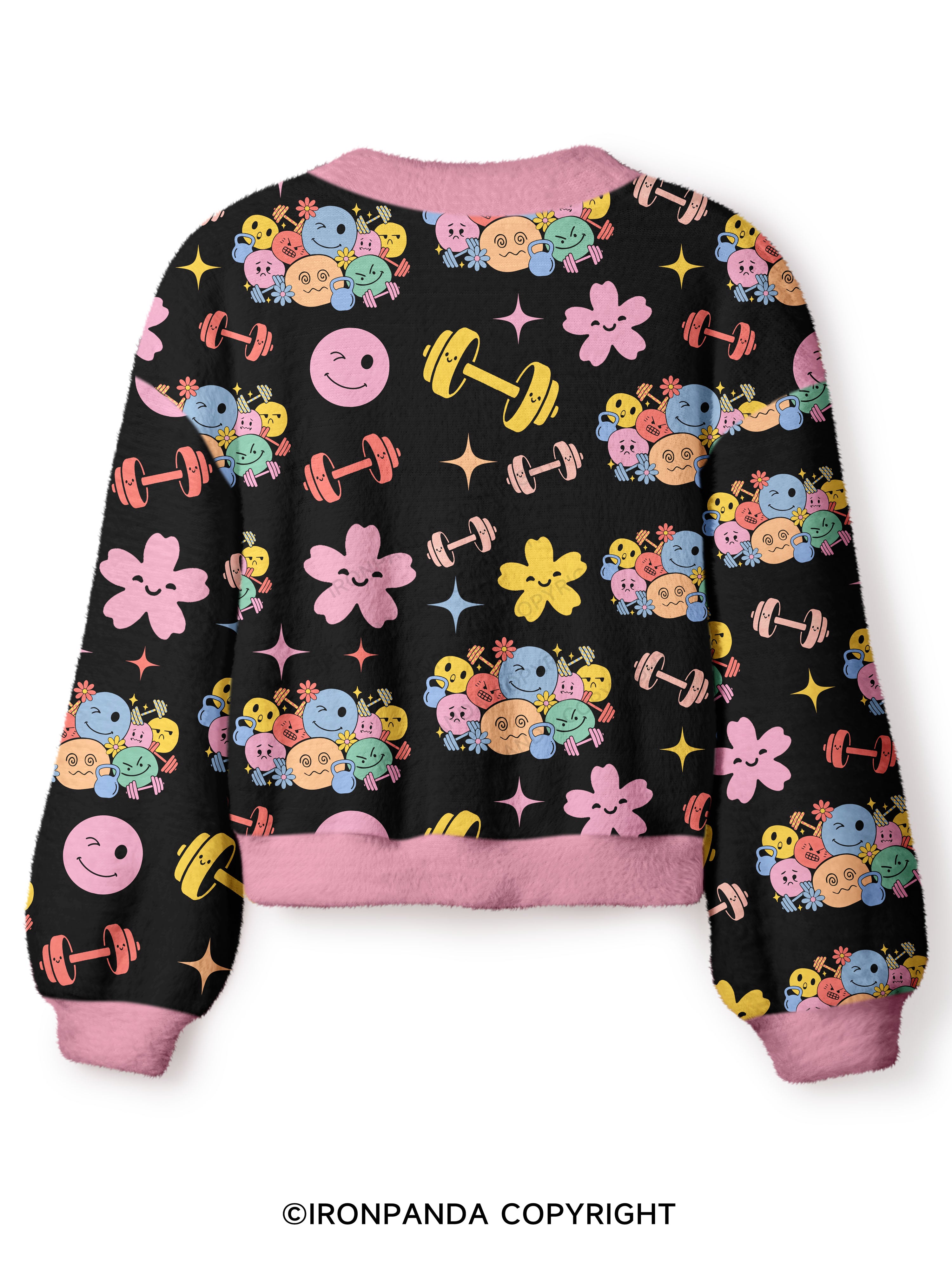Spooky Cute Alpaca Gym Crop Ugly Cardigan Sweater